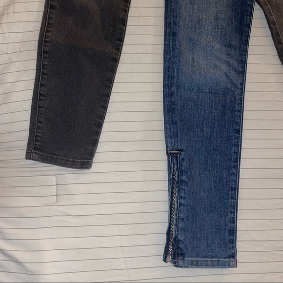 2 different pairs of size 3 / 26 skinny ankle jeans with unique design details - Picture 3 of 10